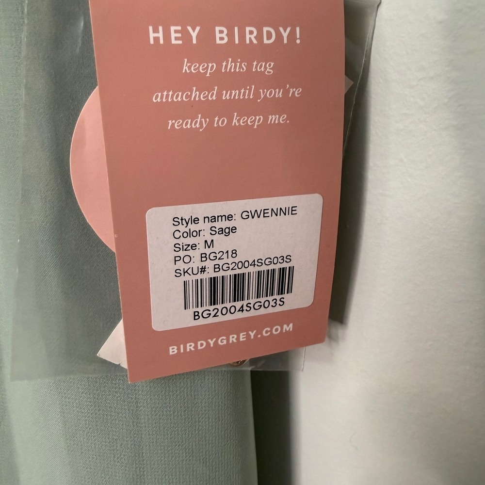 Birdy Grey GWENNIE Maxi Dress Sage Green Spaghetti Strap Flowy Bridesmaid Medium - Picture 3 of 10